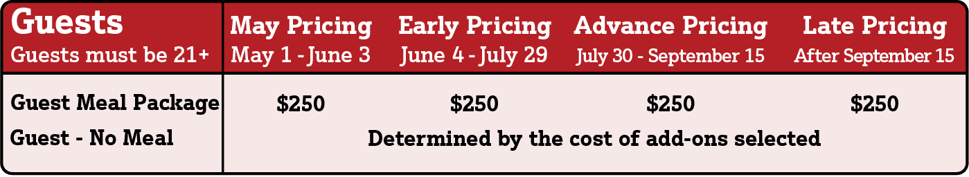 Guest Pricing